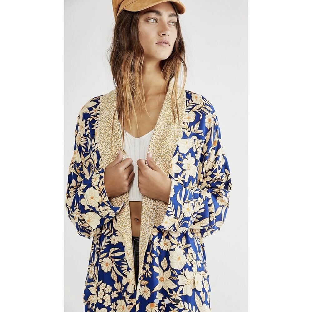 Free People Wild Nights Duster Floral Print Maxi Flowy